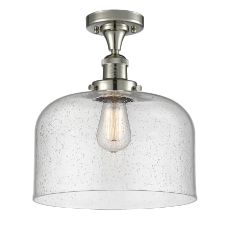 A large image of the Innovations Lighting 517 X-Large Bell Polished Nickel / Seedy