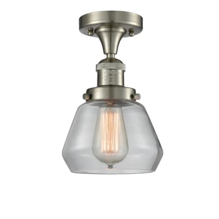 A large image of the Innovations Lighting 517-1CH Fulton Brushed Satin Nickel / Clear