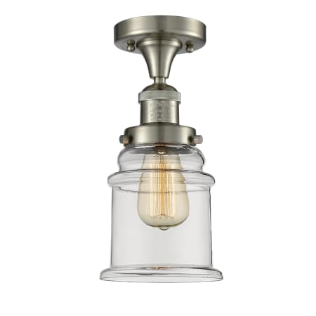 A large image of the Innovations Lighting 517-1CH Canton Brushed Satin Nickel / Clear