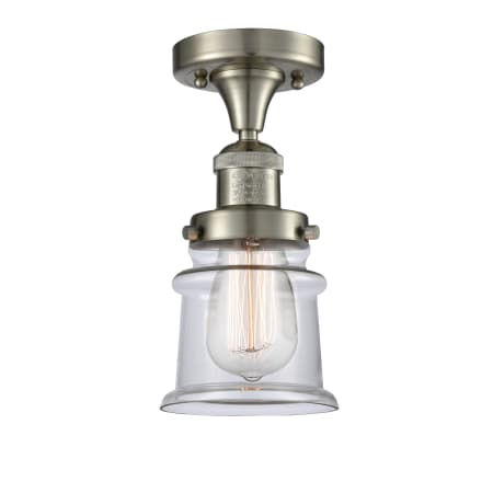 A large image of the Innovations Lighting 517 Small Canton Brushed Satin Nickel / Clear