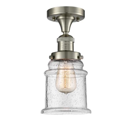 A large image of the Innovations Lighting 517-1CH Canton Brushed Satin Nickel / Seedy