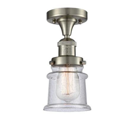 A large image of the Innovations Lighting 517 Small Canton Brushed Satin Nickel / Seedy