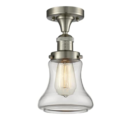 A large image of the Innovations Lighting 517-1CH Bellmont Brushed Satin Nickel / Clear
