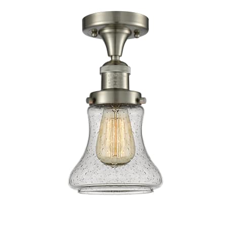 A large image of the Innovations Lighting 517-1CH Bellmont Brushed Satin Nickel / Seedy