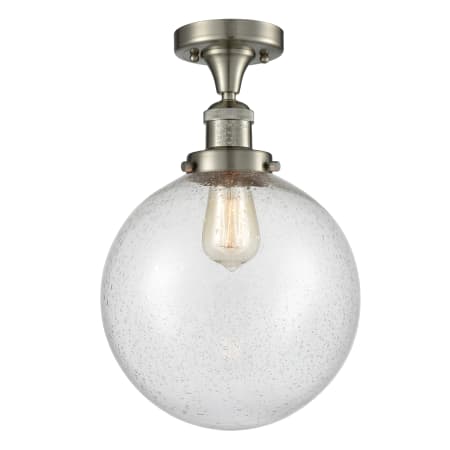 A large image of the Innovations Lighting 517 X-Large Beacon Brushed Satin Nickel / Seedy