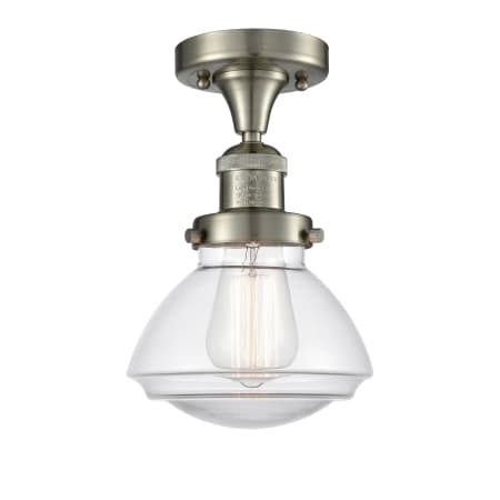 A large image of the Innovations Lighting 517-1CH Olean Brushed Satin Nickel / Clear