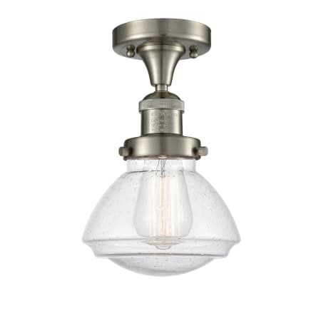 A large image of the Innovations Lighting 517-1CH Olean Brushed Satin Nickel / Seedy