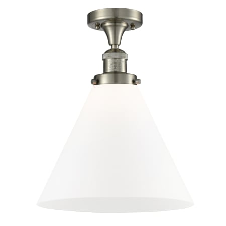 A large image of the Innovations Lighting 517 X-Large Cone Brushed Satin Nickel / Matte White