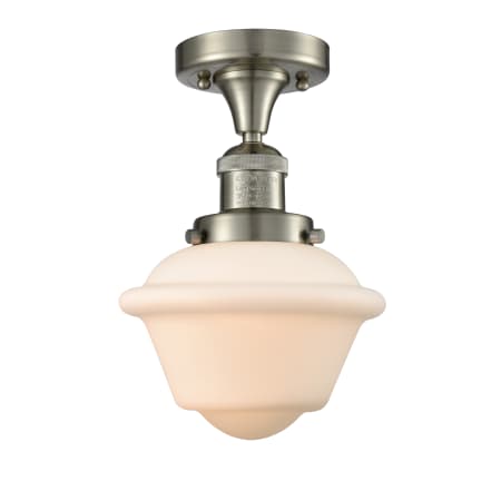 A large image of the Innovations Lighting 517-1CH Small Oxford Brushed Satin Nickel / Matte White Cased