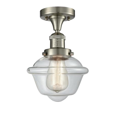 A large image of the Innovations Lighting 517-1CH Small Oxford Brushed Satin Nickel / Clear