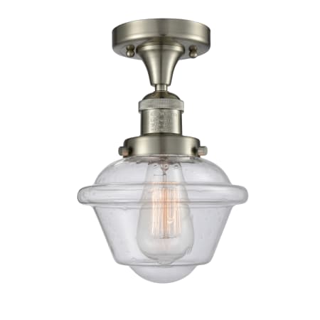 A large image of the Innovations Lighting 517-1CH Small Oxford Brushed Satin Nickel / Seedy