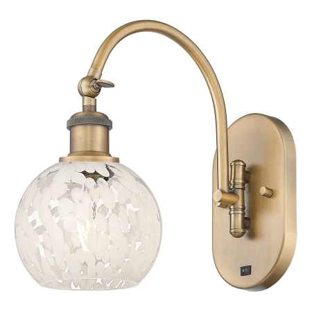 A large image of the Innovations Lighting 518-1W-12-6-White Mouchette-Indoor Wall Sconce Alternate Image