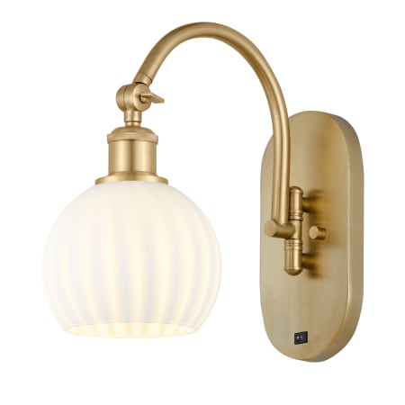 A large image of the Innovations Lighting 518-1W-12-6-White Venetian-Indoor Wall Sconce Alternate Image