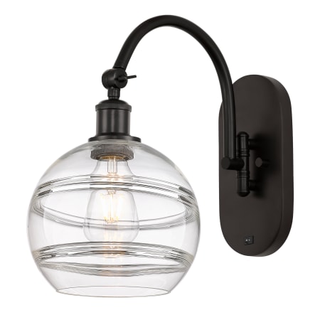A large image of the Innovations Lighting 518-1W-13-8 Rochester Sconce Alternate Image