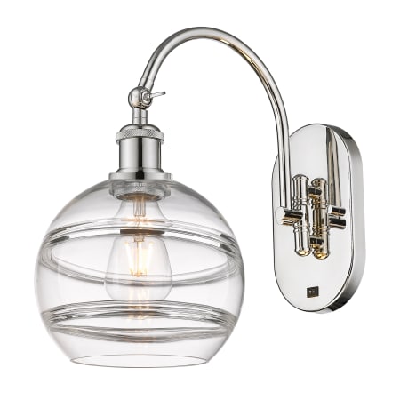 A large image of the Innovations Lighting 518-1W-13-8 Rochester Sconce Alternate Image