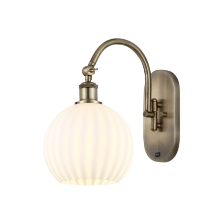 A large image of the Innovations Lighting 518-1W-14-8-White Venetian-Indoor Wall Sconce Alternate Image