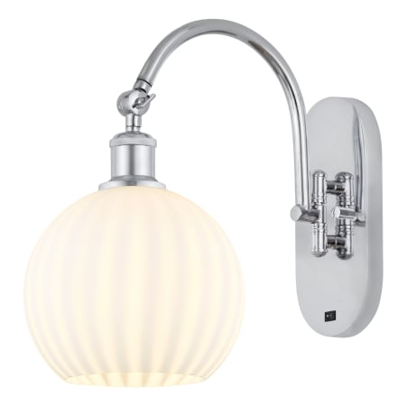 A large image of the Innovations Lighting 518-1W-14-8-White Venetian-Indoor Wall Sconce Alternate Image