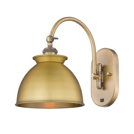 A large image of the Innovations Lighting 518-1W-13-9 Adirondack Sconce Brushed Brass