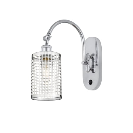 A large image of the Innovations Lighting 518-1W-13-5 Nestbrook Sconce Polished Chrome