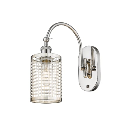 A large image of the Innovations Lighting 518-1W-13-5 Nestbrook Sconce Polished Nickel
