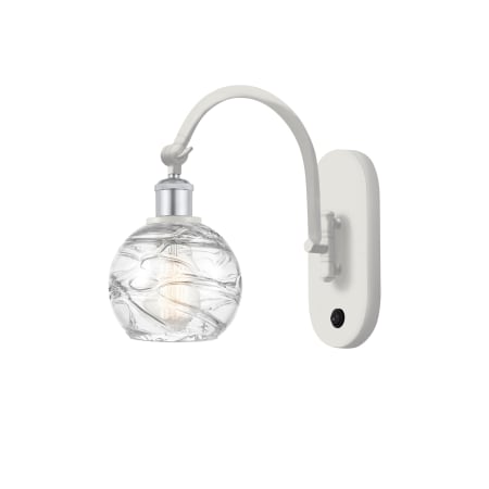 A large image of the Innovations Lighting 518-1W-12-6 Athens Sconce White and Polished Chrome / Clear Deco Swirl