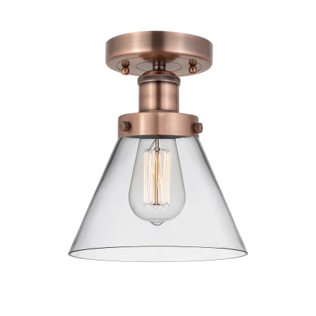 A large image of the Innovations Lighting 616-1F-10-8 Cone Semi-Flush Alternate Image
