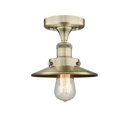 A large image of the Innovations Lighting 616-1F-6-8 Edison Semi-Flush Alternate Image