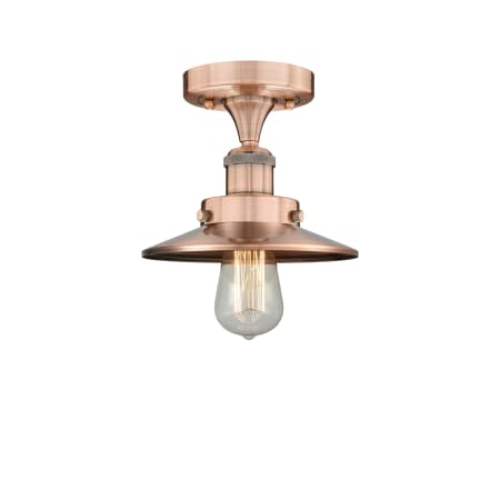 A large image of the Innovations Lighting 616-1F-6-8 Edison Semi-Flush Alternate Image