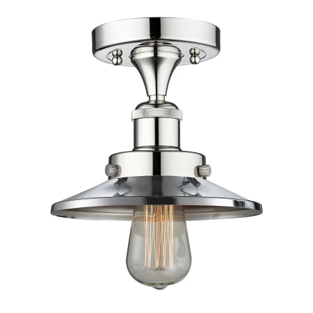 A large image of the Innovations Lighting 616-1F-6-8 Edison Semi-Flush Alternate Image