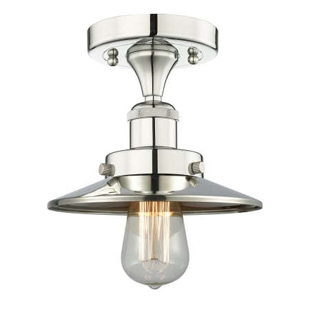 A large image of the Innovations Lighting 616-1F-6-8 Edison Semi-Flush Alternate Image