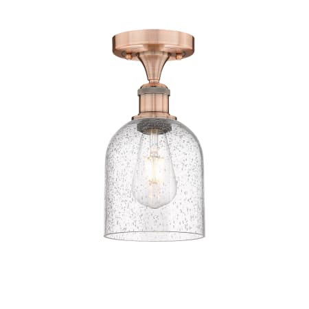 A large image of the Innovations Lighting 616-1F 10 6 Bella Semi-Flush Antique Copper / Seedy