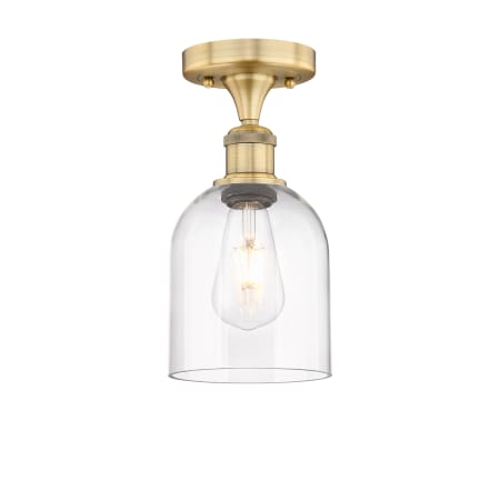 A large image of the Innovations Lighting 616-1F 10 6 Bella Semi-Flush Brushed Brass / Clear