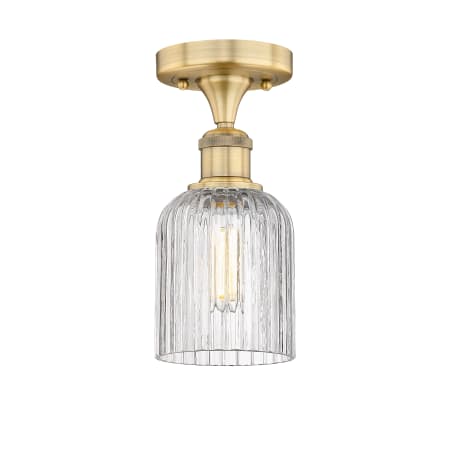 A large image of the Innovations Lighting 616-1F 9 5 Bridal Veil Semi-Flush Brushed Brass