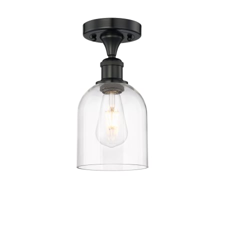 A large image of the Innovations Lighting 616-1F 10 6 Bella Semi-Flush Matte Black / Clear