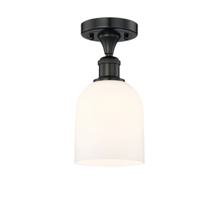 A large image of the Innovations Lighting 616-1F 10 6 Bella Semi-Flush Matte Black / Glossy White