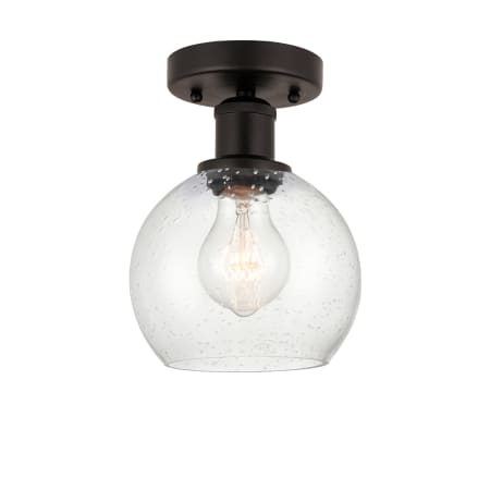 A large image of the Innovations Lighting 616-1F-10-6 Athens Semi-Flush Oil Rubbed Bronze / Seedy