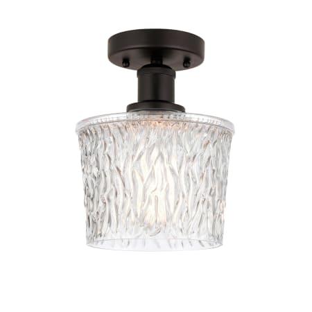 A large image of the Innovations Lighting 616-1F-11-7 Niagra Semi-Flush Oil Rubbed Bronze / Clear