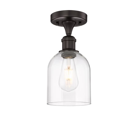 A large image of the Innovations Lighting 616-1F 10 6 Bella Semi-Flush Oil Rubbed Bronze / Clear