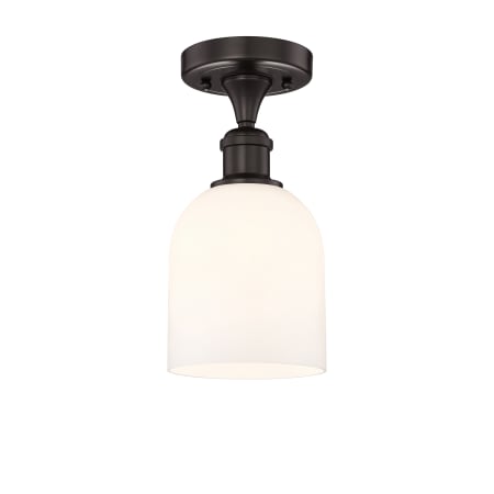 A large image of the Innovations Lighting 616-1F 10 6 Bella Semi-Flush Oil Rubbed Bronze / Glossy White