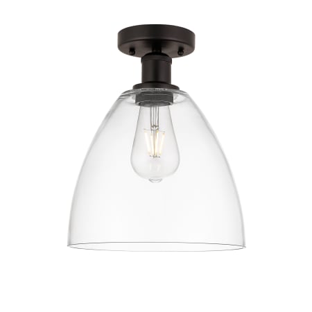 A large image of the Innovations Lighting 616-1F-13-9 Bristol Semi-Flush Oil Rubbed Bronze / Clear