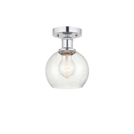 A large image of the Innovations Lighting 616-1F-10-6 Athens Semi-Flush Polished Chrome / Seedy