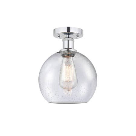 A large image of the Innovations Lighting 616-1F-13-8 Athens Semi-Flush Polished Chrome / Seedy