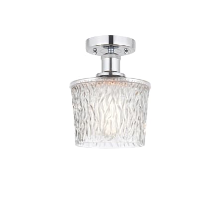 A large image of the Innovations Lighting 616-1F-11-7 Niagra Semi-Flush Polished Chrome / Clear