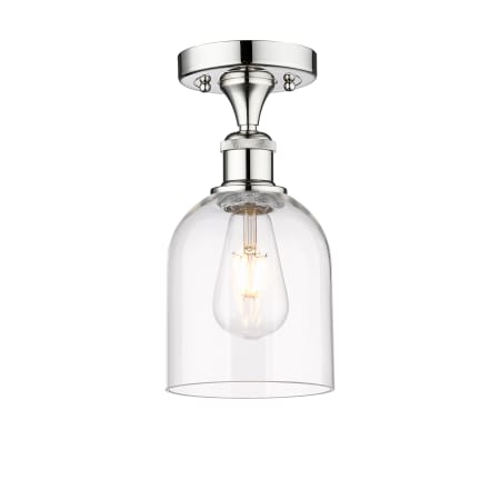 A large image of the Innovations Lighting 616-1F 10 6 Bella Semi-Flush Polished Chrome / Clear