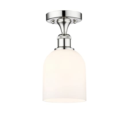 A large image of the Innovations Lighting 616-1F 10 6 Bella Semi-Flush Polished Chrome / Glossy White