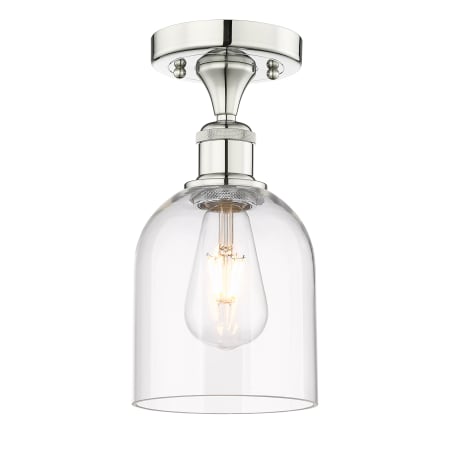 A large image of the Innovations Lighting 616-1F 10 6 Bella Semi-Flush Polished Nickel / Clear