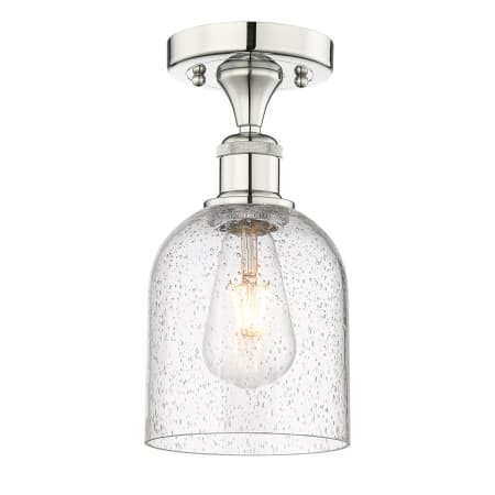 A large image of the Innovations Lighting 616-1F 10 6 Bella Semi-Flush Polished Nickel / Seedy