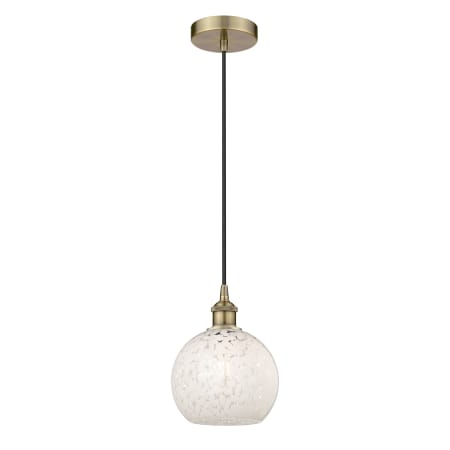 A large image of the Innovations Lighting 616-1P 10 8 White Mouchette Pendant Alternate Image