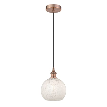 A large image of the Innovations Lighting 616-1P 10 8 White Mouchette Pendant Alternate Image