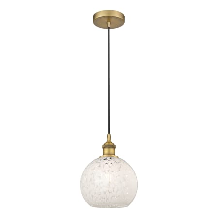 A large image of the Innovations Lighting 616-1P 10 8 White Mouchette Pendant Alternate Image